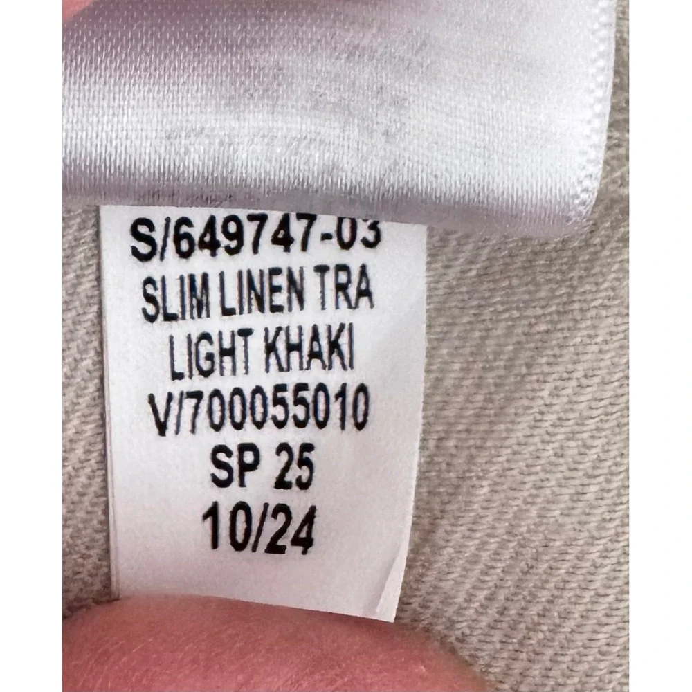 Banana Republic Slim Linen Traveler Pants Mens 36 Light tan minimalist
